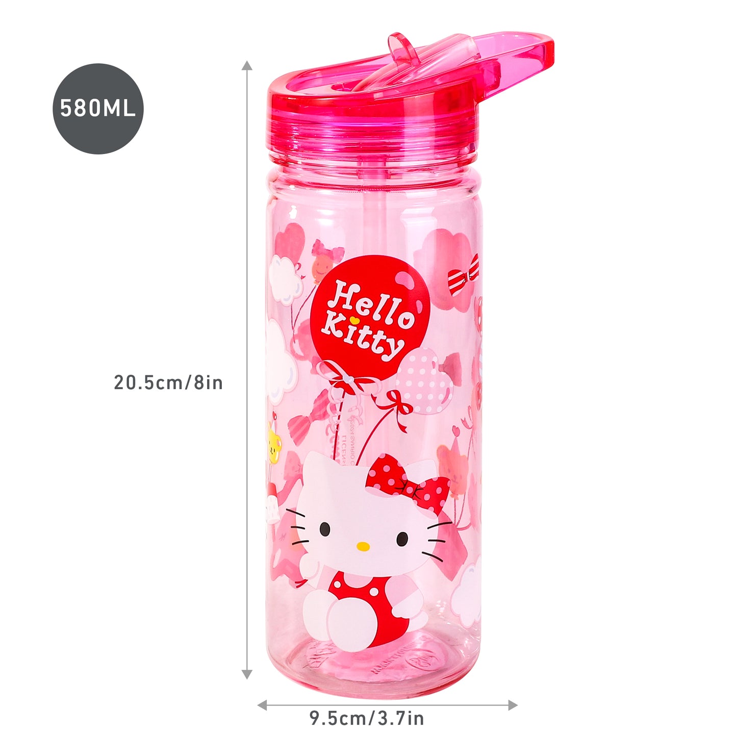 Hello Kitty 580ml Water Bottle for Kids, School Drinks Bottle Made of Durable Ecozen BPA Free