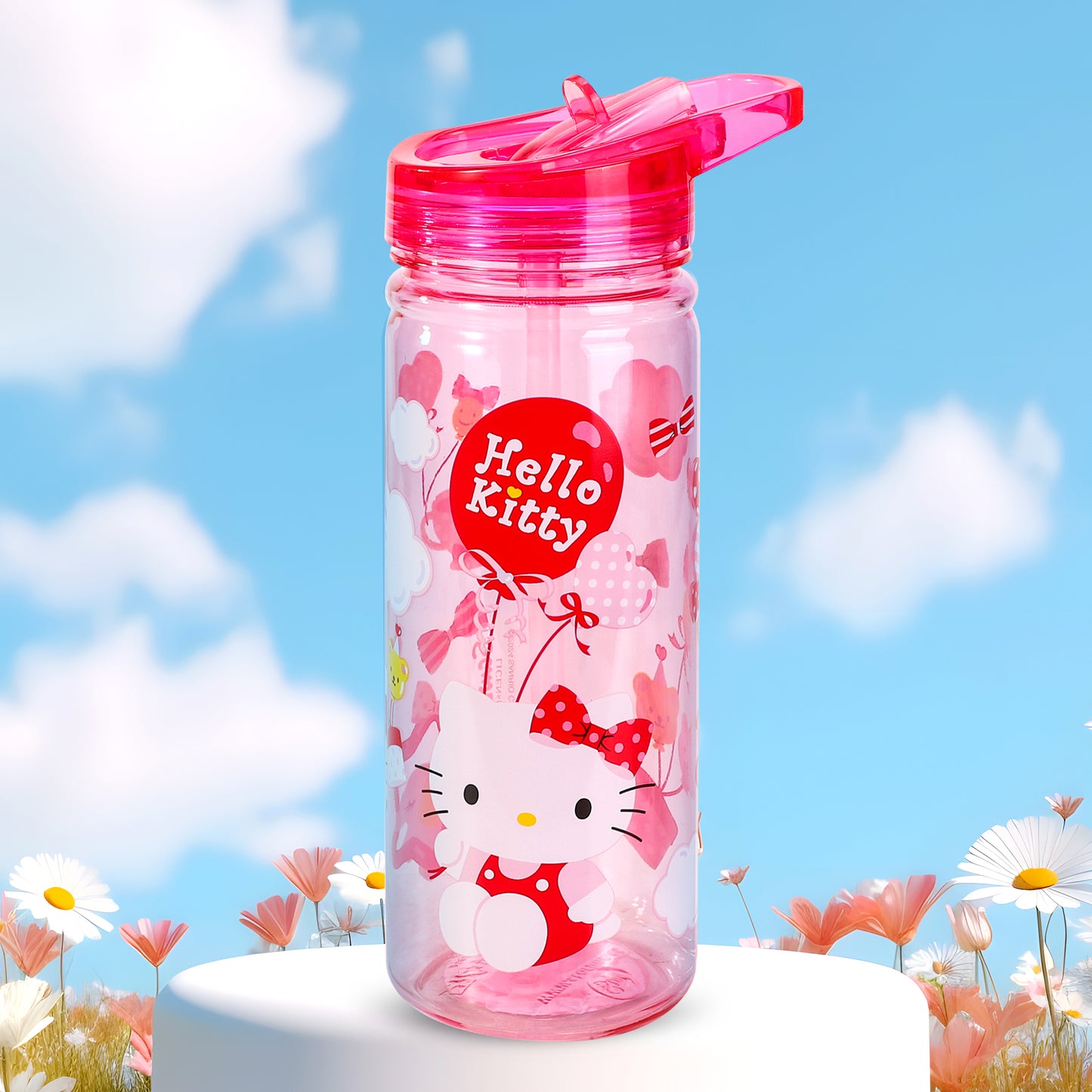 Hello Kitty 580ml Water Bottle for Kids, School Drinks Bottle Made of Durable Ecozen BPA Free