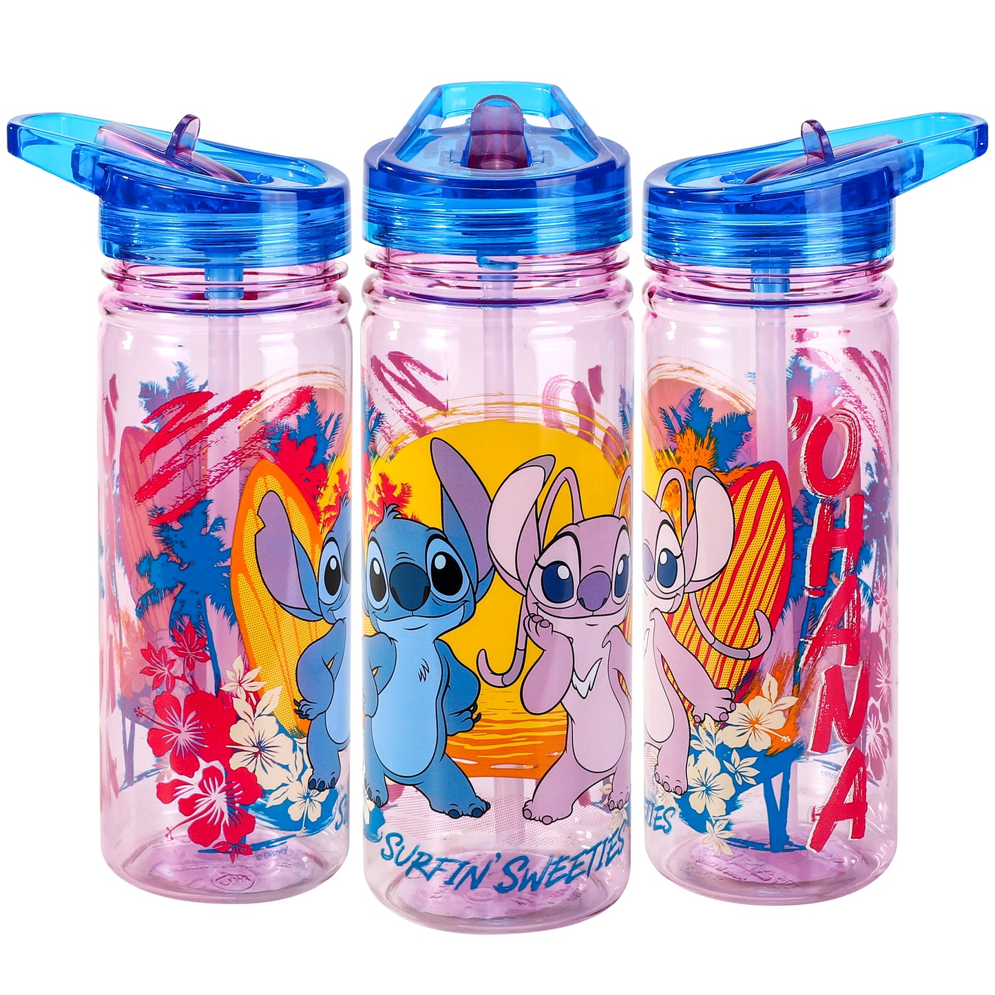 Disney Stitch 580ml Water Bottle for Kids, School Drinks Bottle Made of Durable Ecozen BPA Free