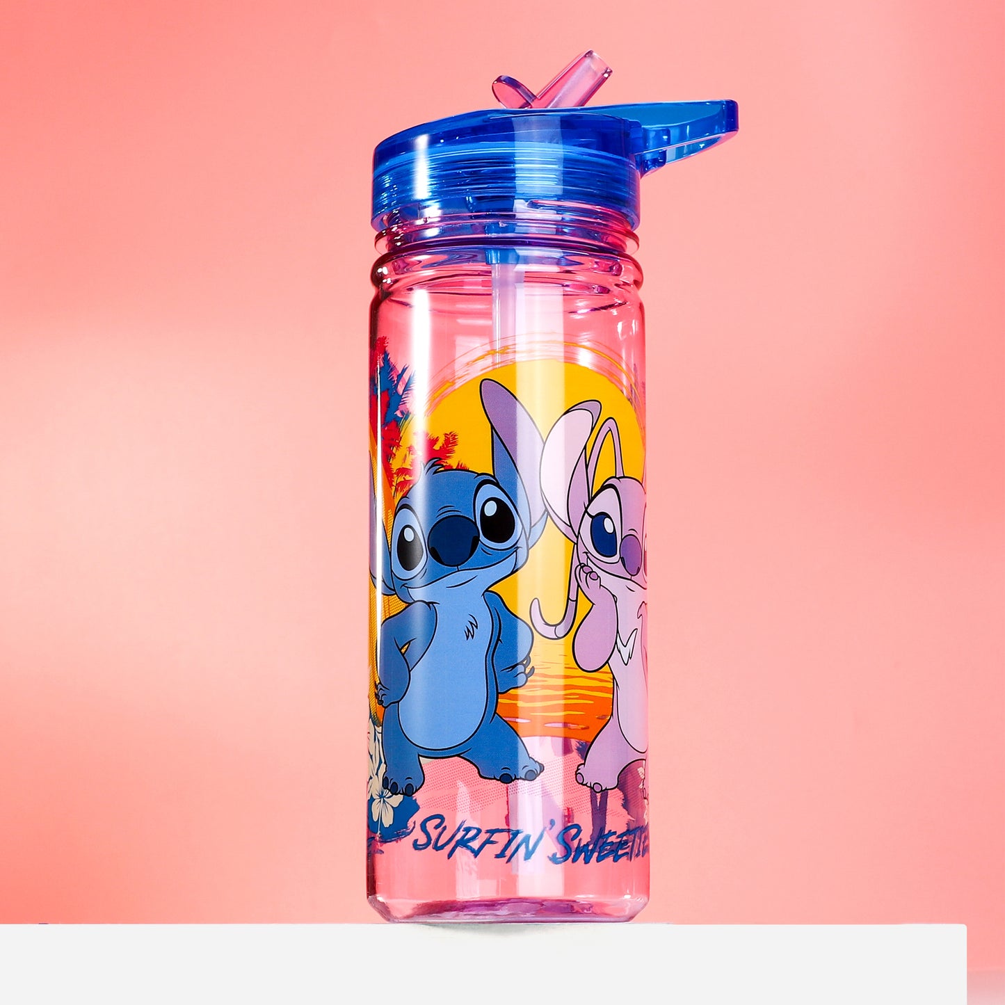 Disney Stitch 580ml Water Bottle for Kids, School Drinks Bottle Made of Durable Ecozen BPA Free