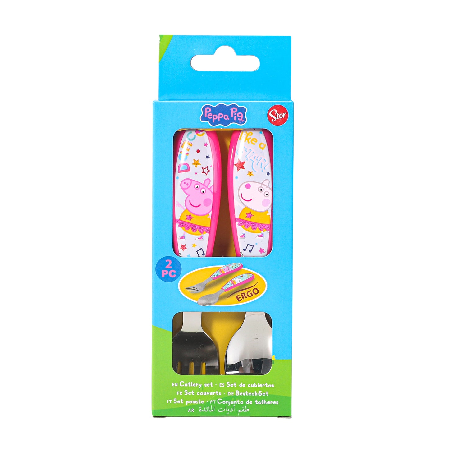 Peppa Pig Kids 2 Piece Cutlery Set ā Includes Fork and Spoon