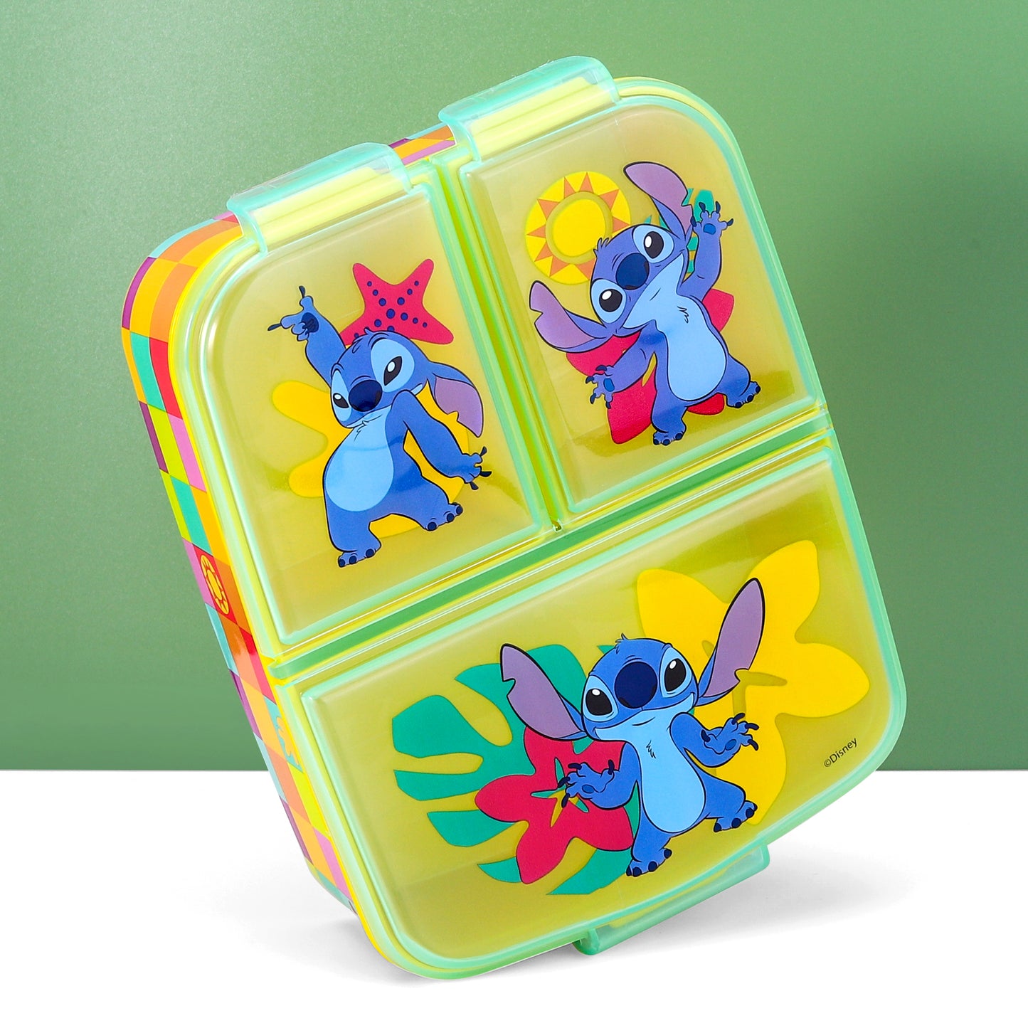 Stitch Childrens Multi Compartment Rectangular Lunch Food Box Bento Container, BPA Free