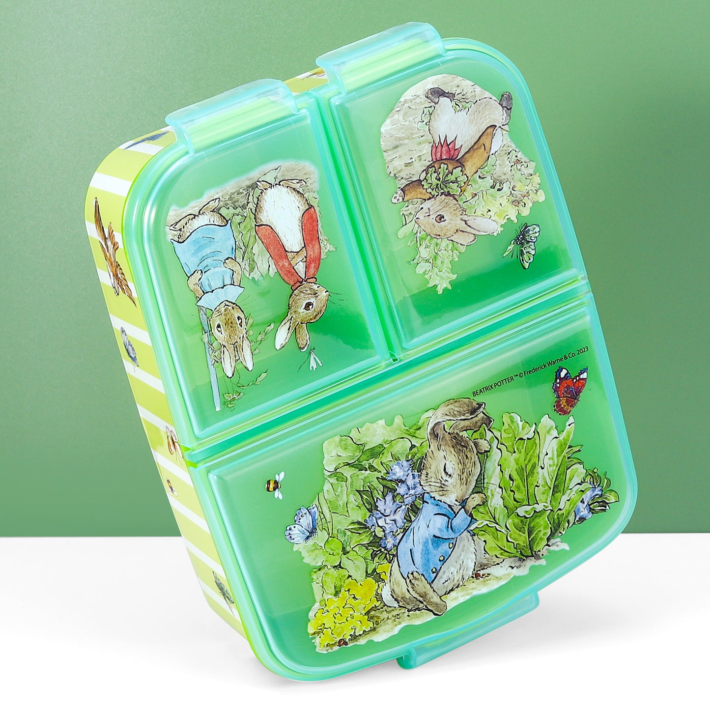 Peter Rabbit Childrens Multi Compartment Rectangular Lunch Food Box Bento Container, BPA Free