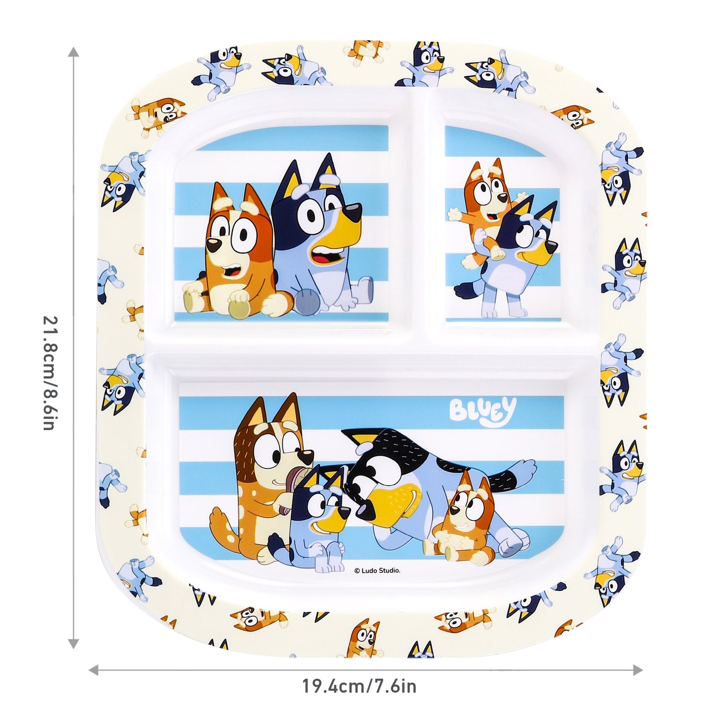 Bluey 3 Section Childrens Divided Breakfast Lunch Dinner Plate