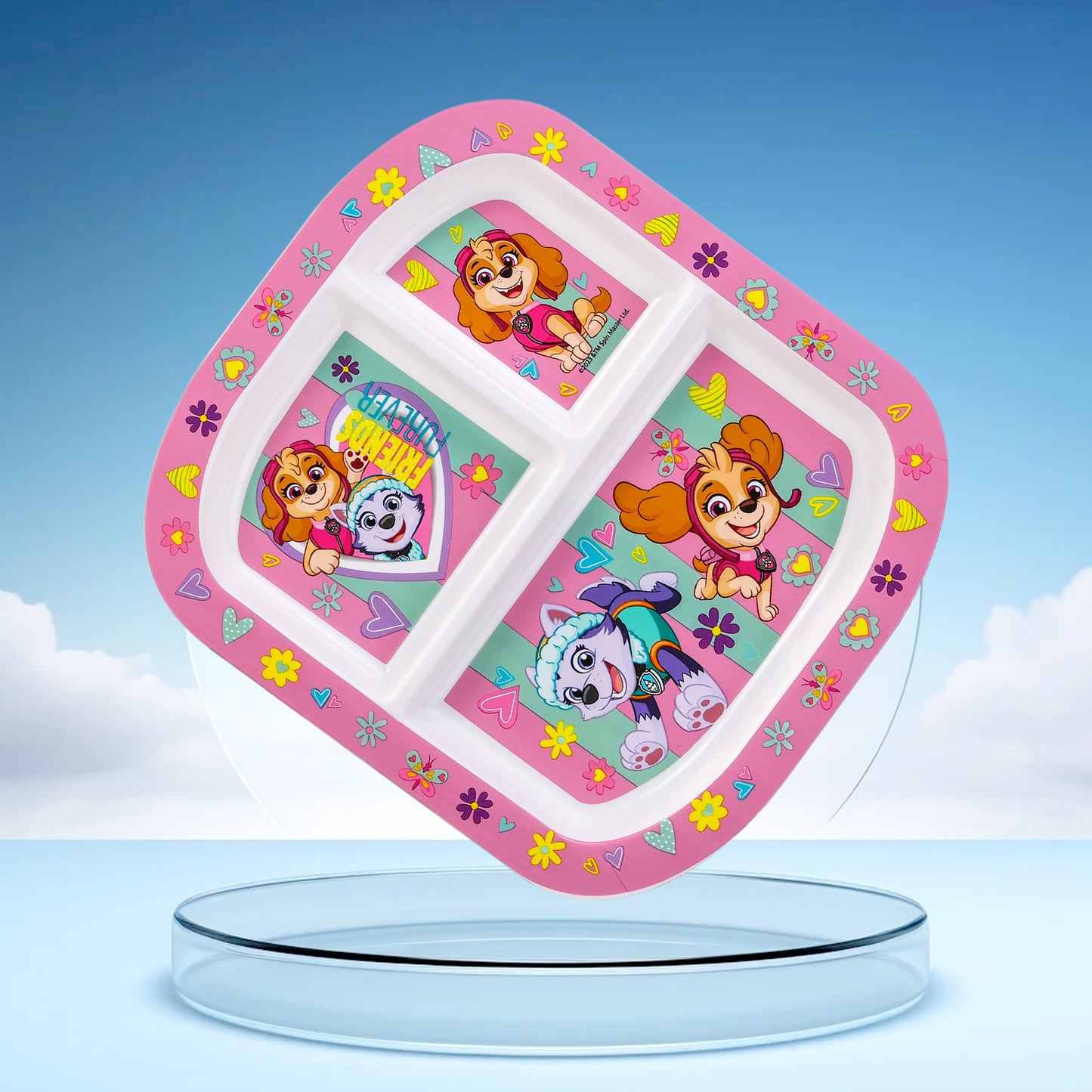 Paw Patrol Girl 3 Section Childrens Divided Breakfast Lunch Dinner Plate