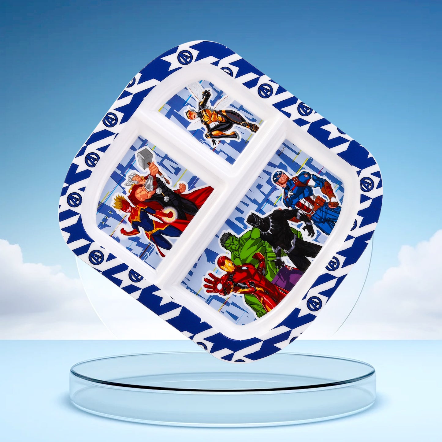 Avengers 3 Section Childrens Divided Breakfast Lunch Dinner Plate