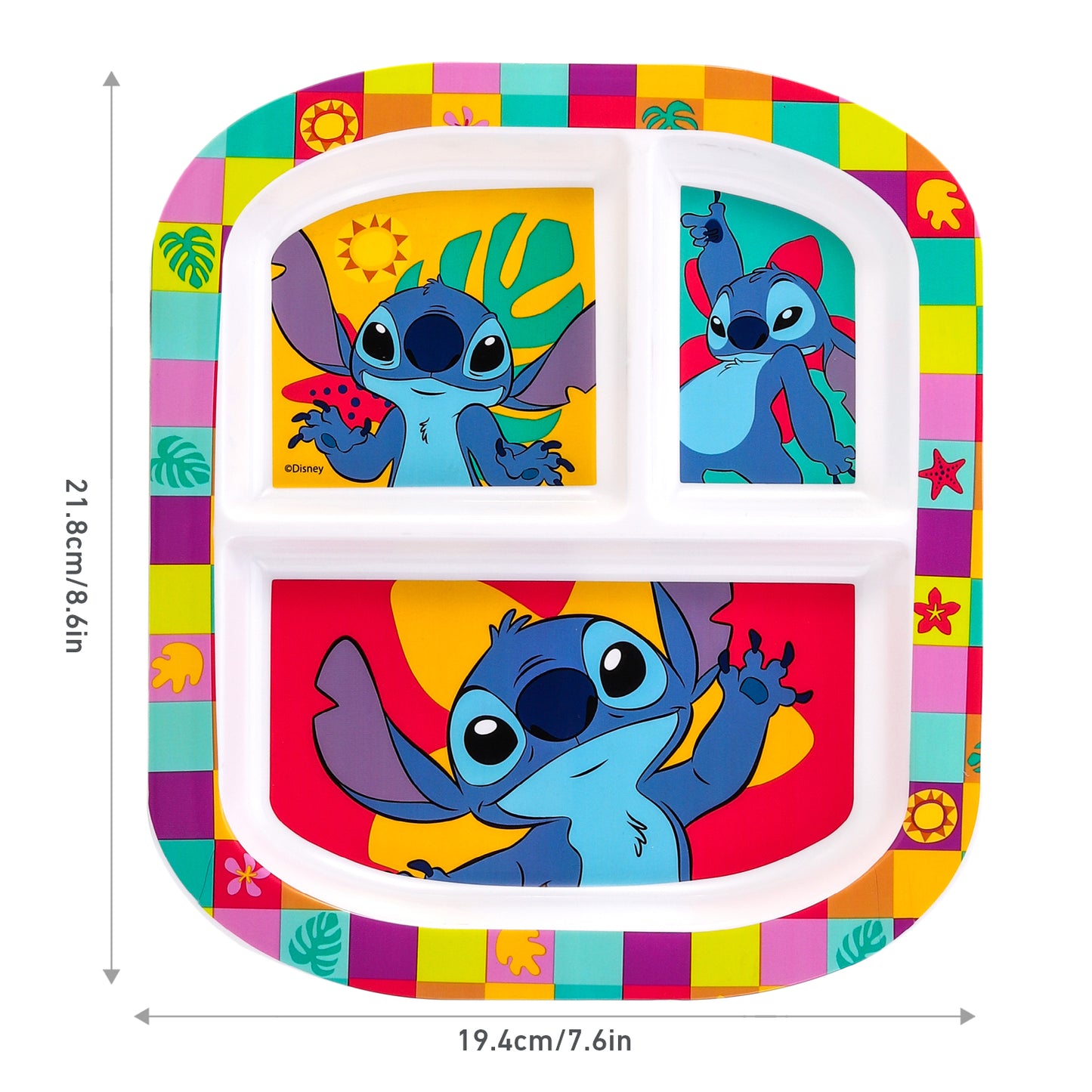 Stitch 3 Section Childrens Divided Breakfast Lunch Dinner Plate