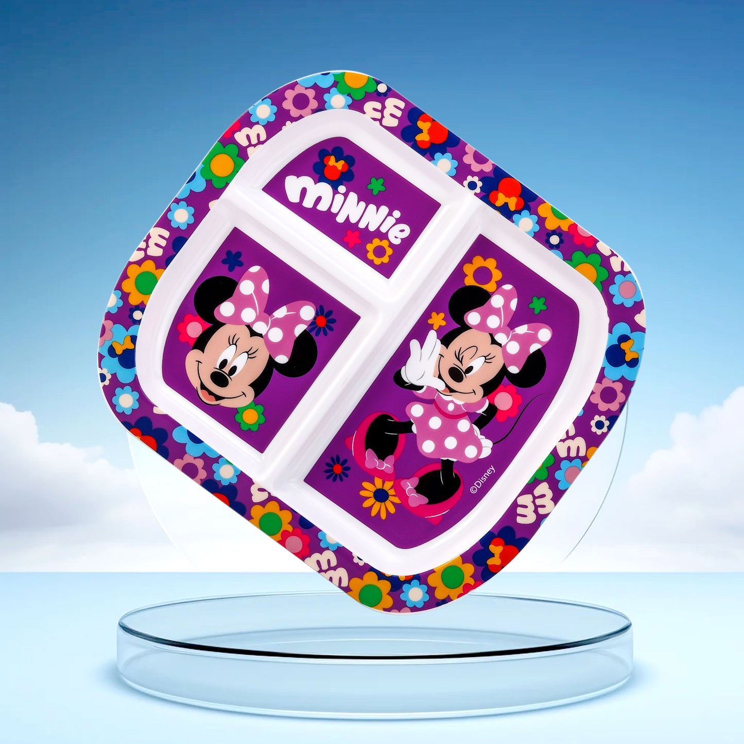 Minnie Mouse 3 Section Childrens Divided Breakfast Lunch Dinner Plate
