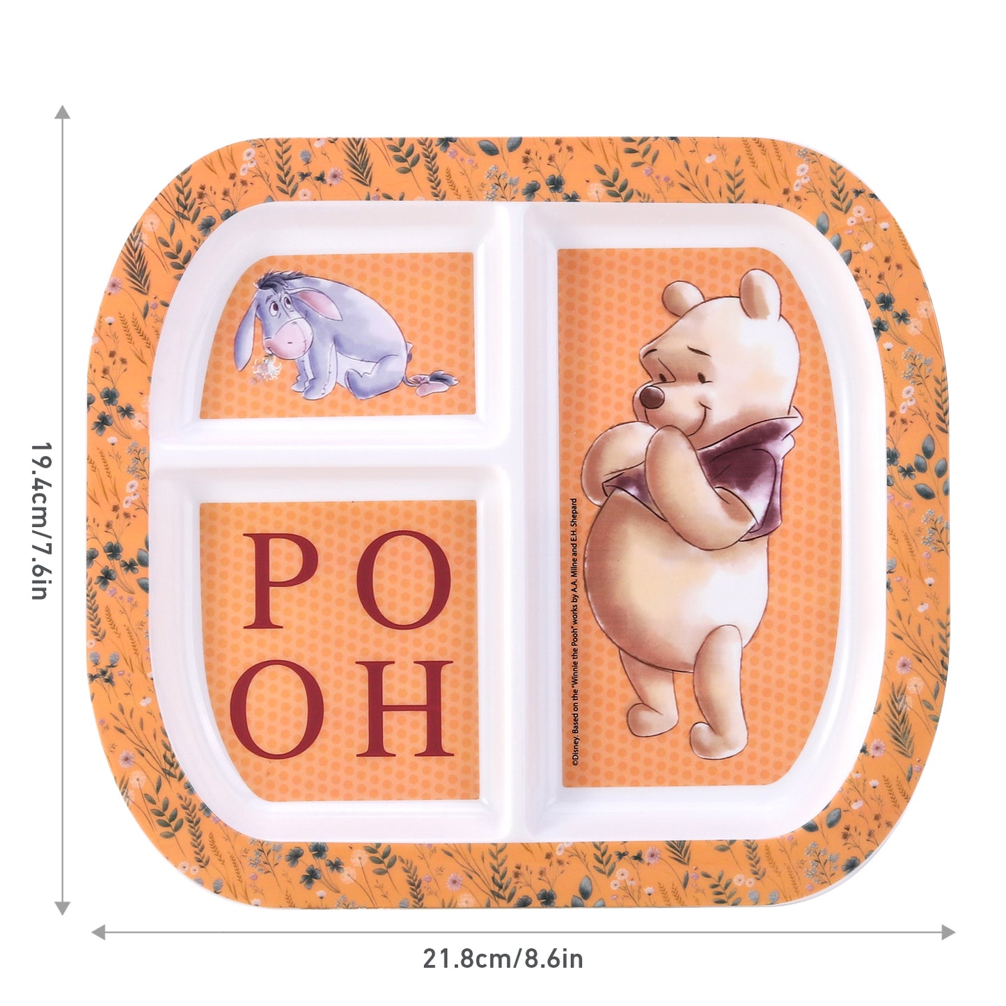 Winnie The Pooh 3 Section Childrens Divided Breakfast Lunch Dinner Plate