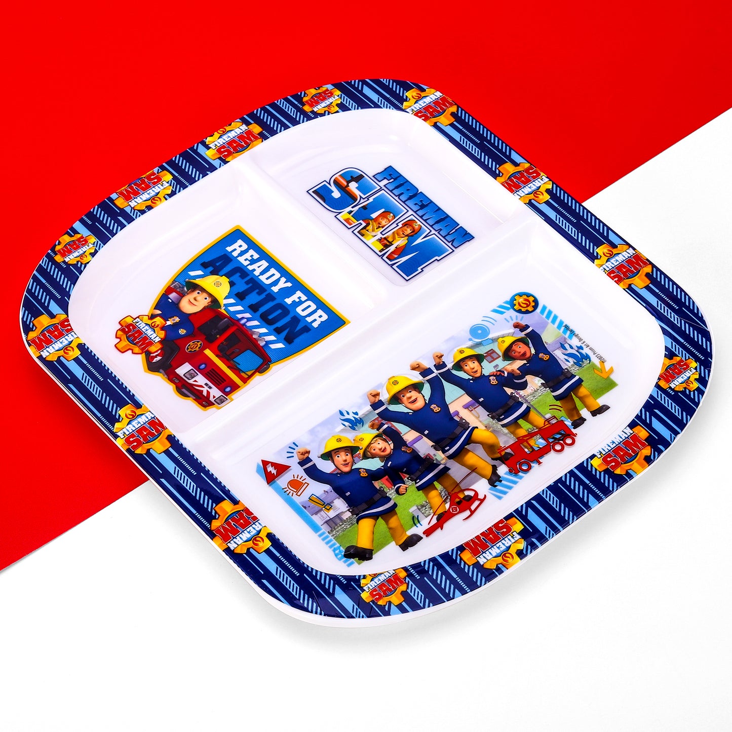Fireman Sam 3 Section Childrens Divided Breakfast Lunch Dinner Plate