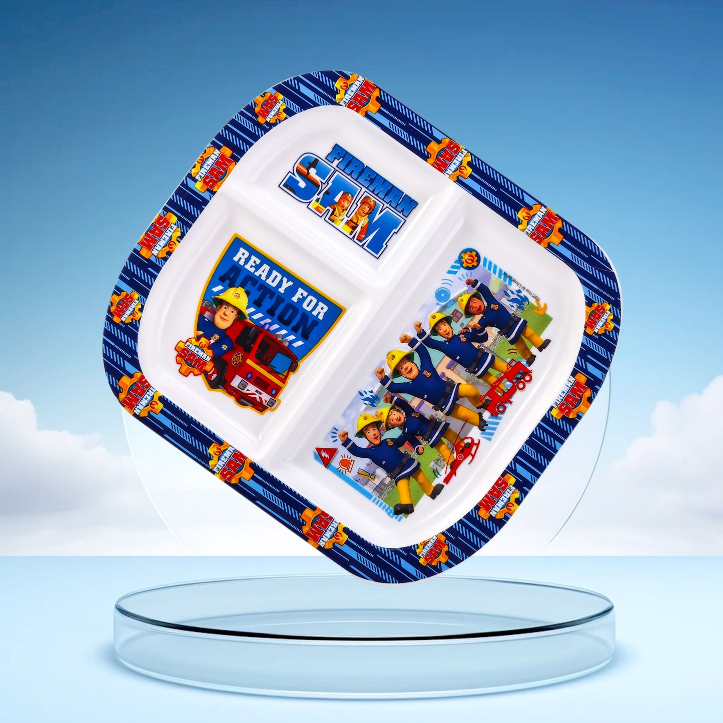 Fireman Sam 3 Section Childrens Divided Breakfast Lunch Dinner Plate