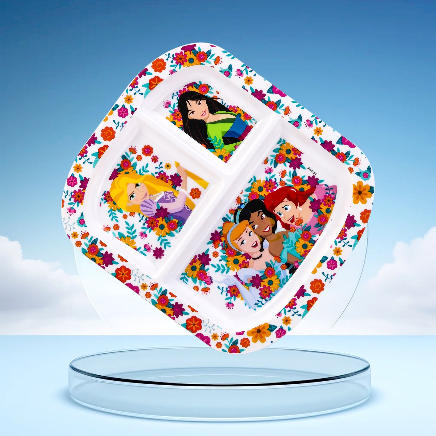 Disney Princess 3 Section Childrens Divided Breakfast Lunch Dinner Plate