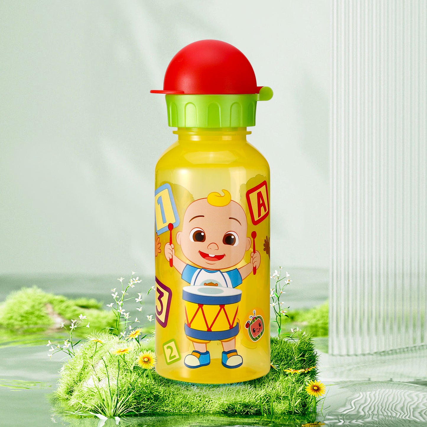 Cocomelon 370ml Water Bottle for Kids School Drinks Bottle Made of Durable Material Reusable BPA Free