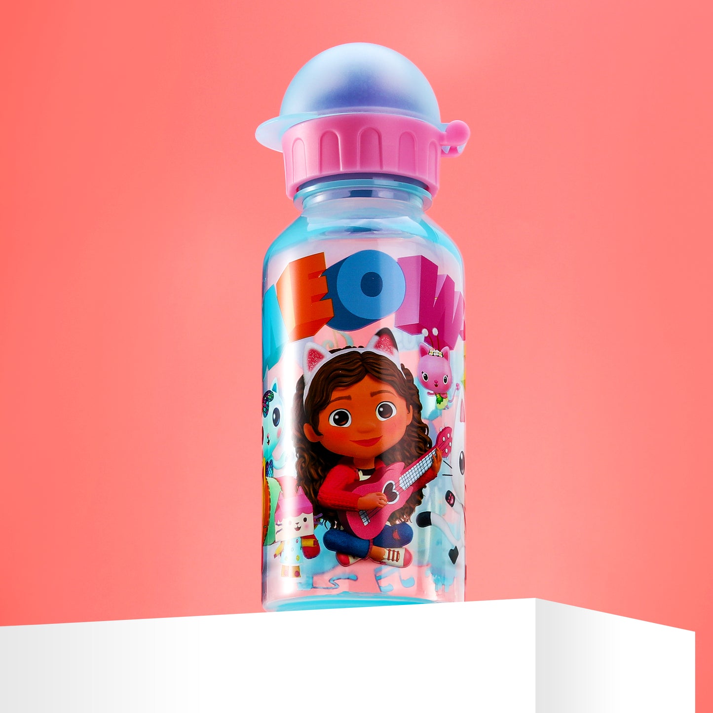 Gabby's Dollhouse 370ml Water Bottle for Kids School Drinks Bottle Made of Durable Material Reusable BPA Free