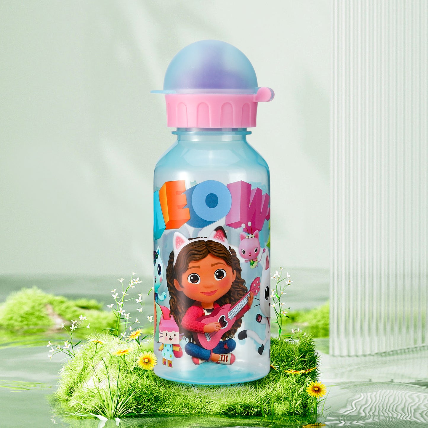 Gabby's Dollhouse 370ml Water Bottle for Kids School Drinks Bottle Made of Durable Material Reusable BPA Free