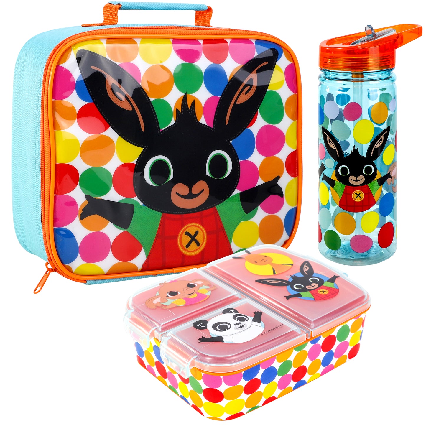 Bing Kids Lunch Box Set – Insulated Lunch Bag, Multicompartment Lunch Box & 580ml Water Bottle, BPA Free