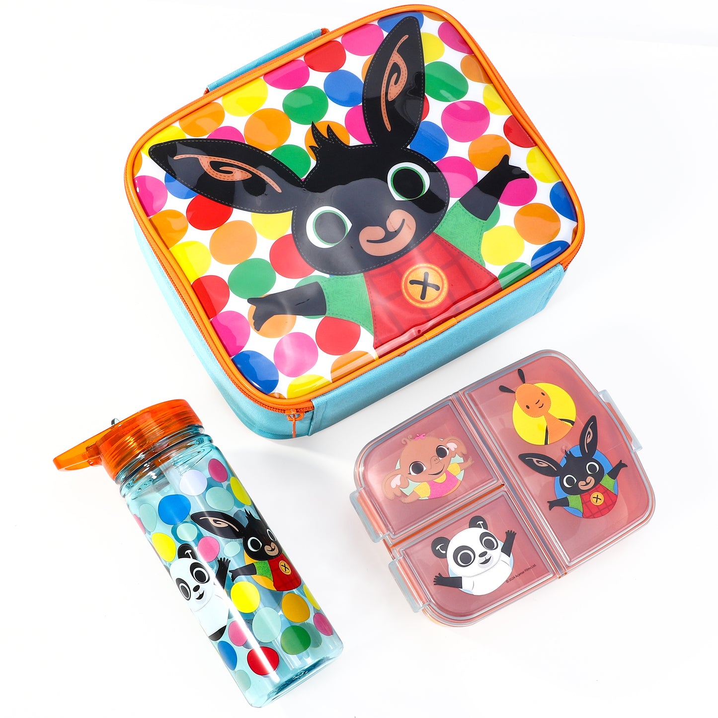 Bing Kids Lunch Box Set – Insulated Lunch Bag, Multicompartment Lunch Box & 580ml Water Bottle, BPA Free