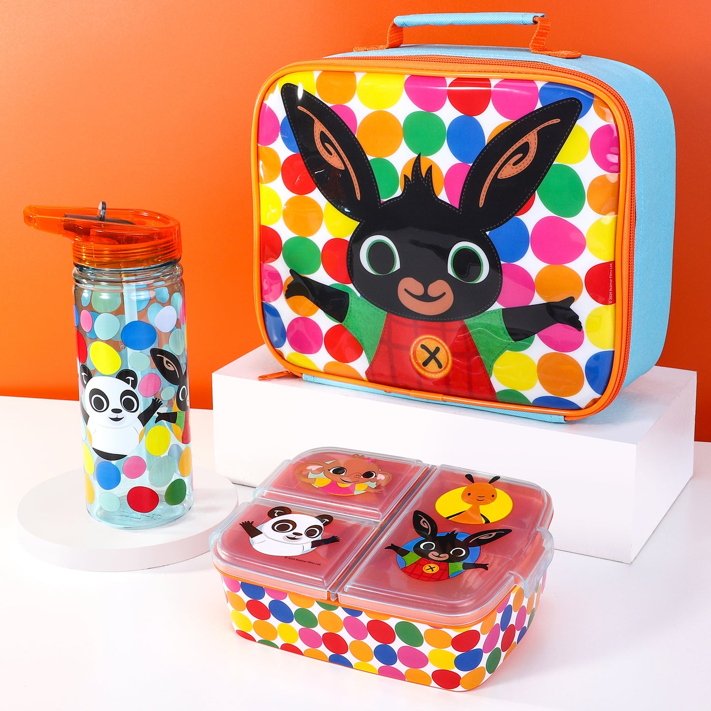 Bing Kids Lunch Box Set – Insulated Lunch Bag, Multicompartment Lunch Box & 580ml Water Bottle, BPA Free