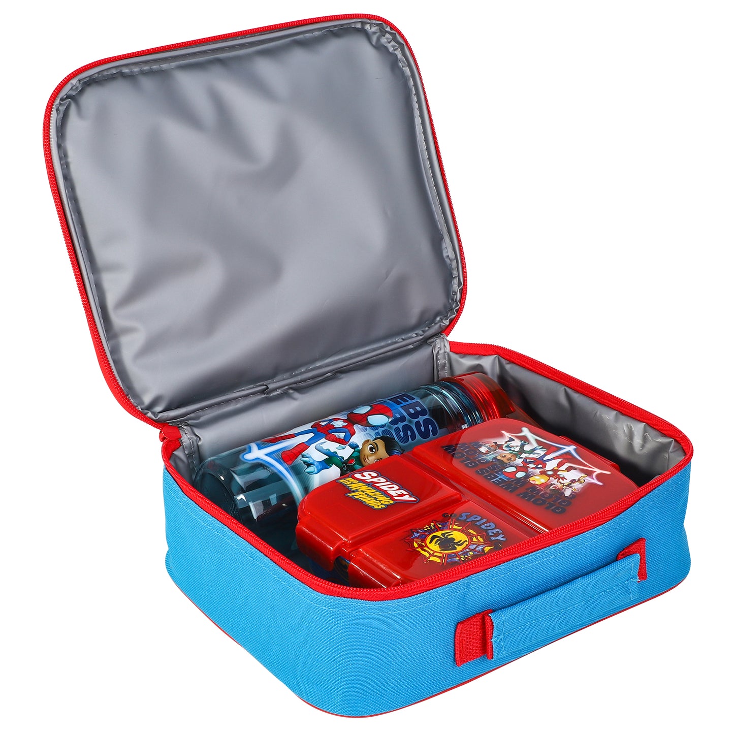 Spidey Kids Lunch Box Set – Insulated Lunch Bag, Multicompartment Lunch Box & 580ml Water Bottle, BPA Free