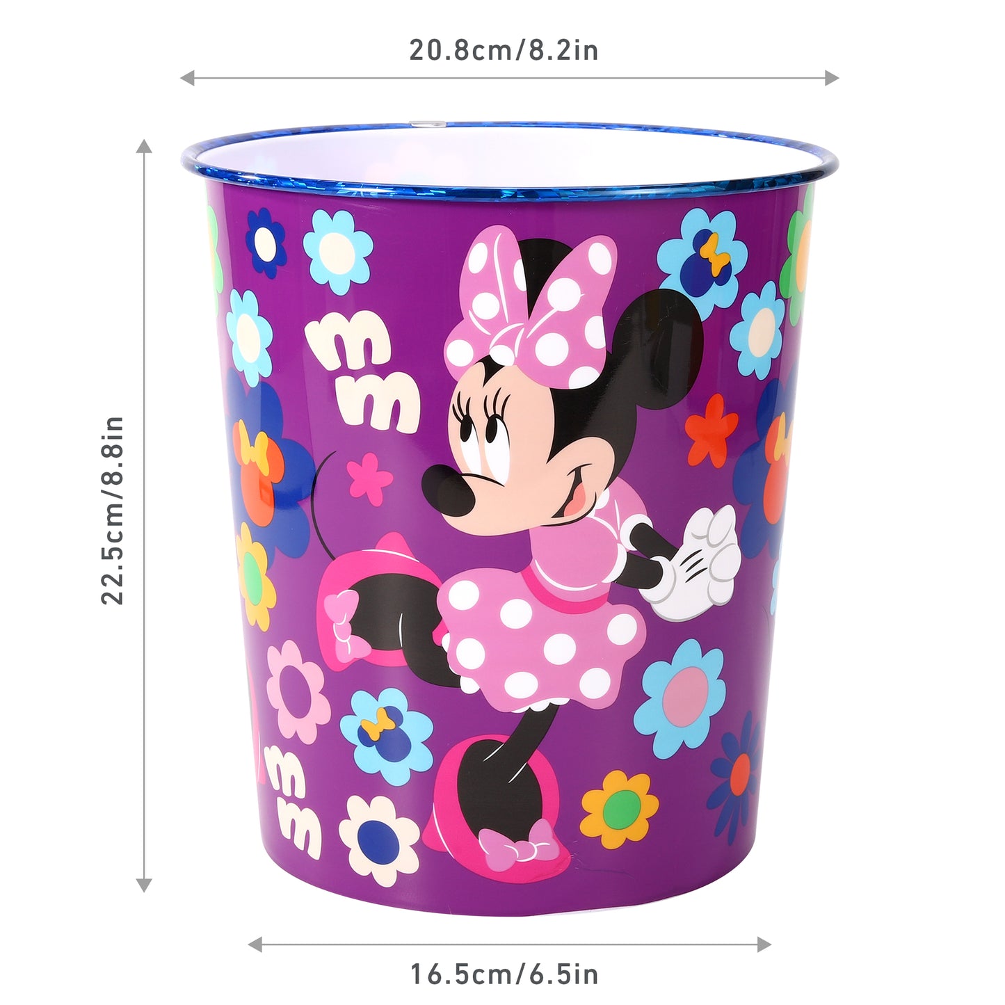 Minnie Mouse Kids Childrens Waste Bucket Paper Bin Basket for Bedroom Study Desk Dustbin
