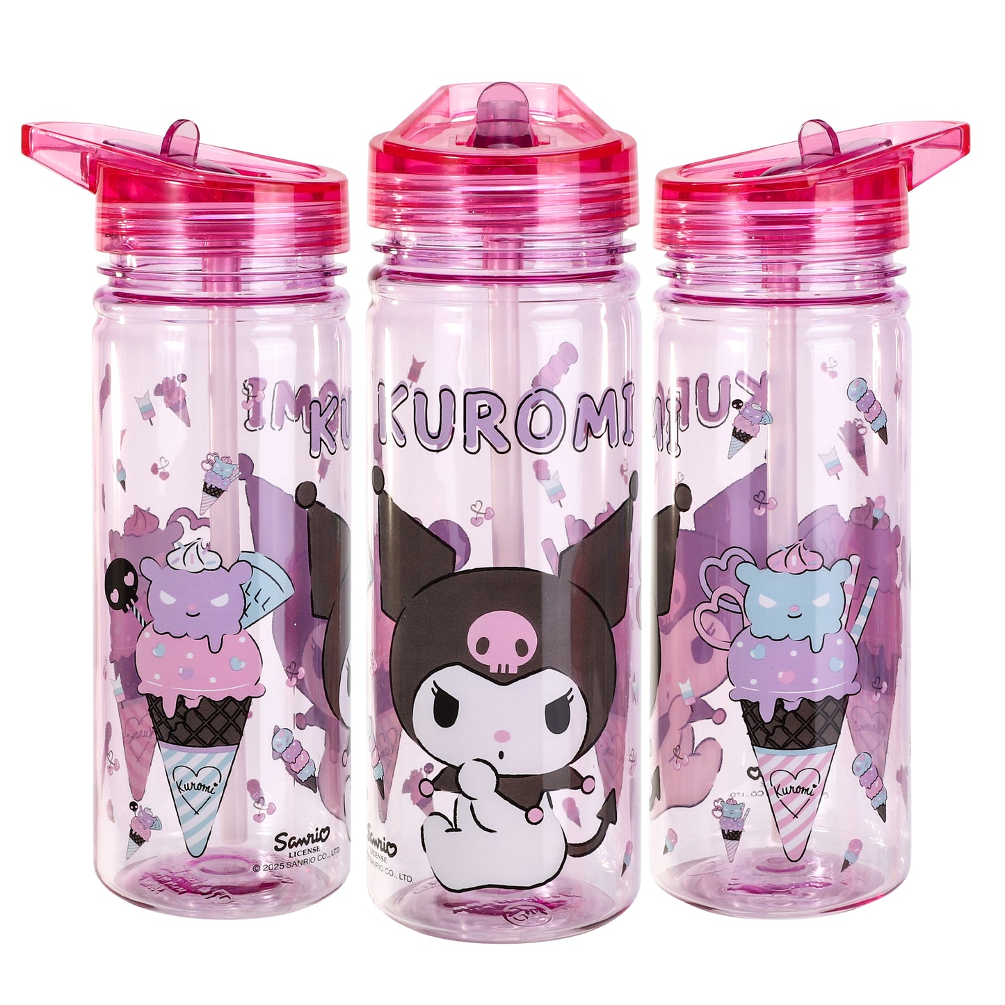 Kuromi 580ml Water Bottle for Kids, School Drinks Bottle Made of Durable Ecozen BPA Free