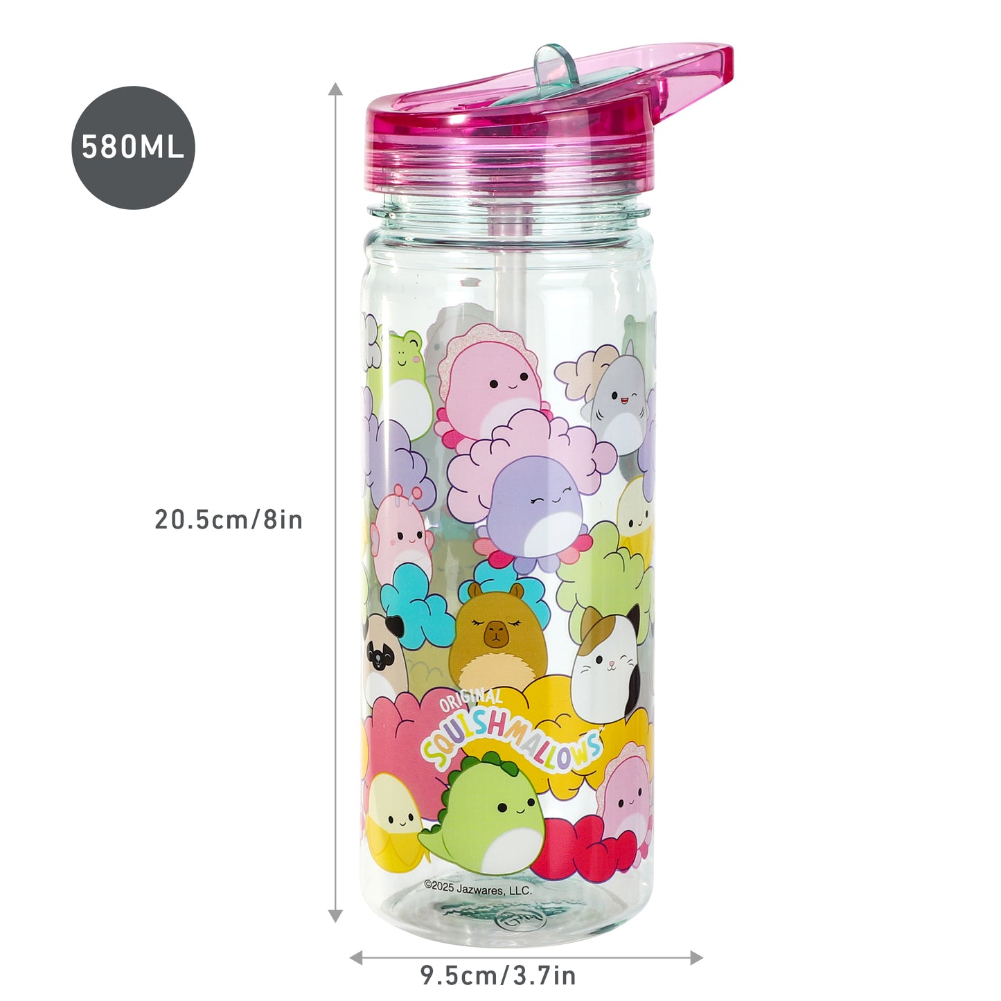 Squishmallows 580ml Water Bottle for Kids, School Drinks Bottle Made of Durable Ecozen BPA Free