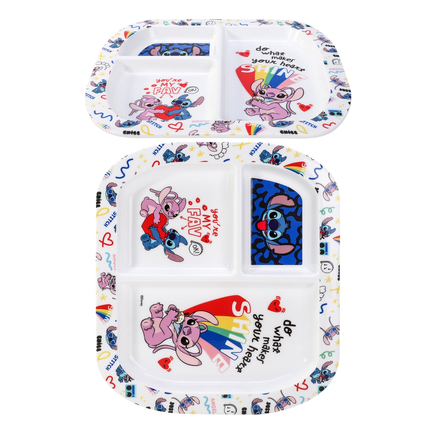 Stitch Island 3 Section Childrens Divided Breakfast Lunch Dinner Plate