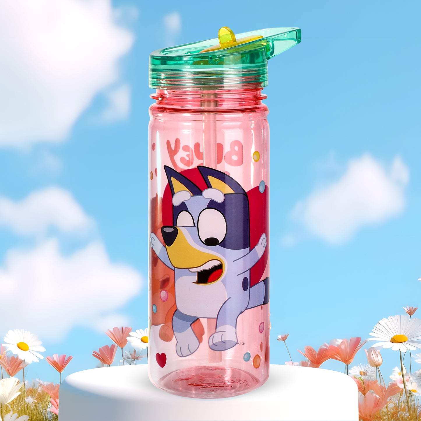 Bluey 580ml Water Bottle for Kids, School Drinks Bottle Made of Durable Ecozen BPA Free