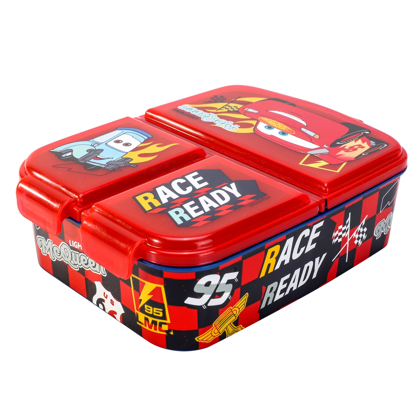 Cars Kids Childrens Multi Compartment Rectangular School Travel Lunch Food Box Sandwich Bento Container, BPA Free