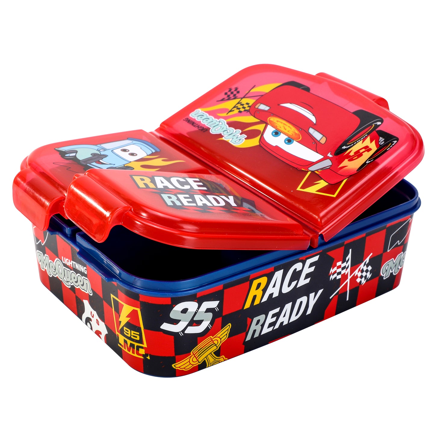 Cars Kids Childrens Multi Compartment Rectangular School Travel Lunch Food Box Sandwich Bento Container, BPA Free