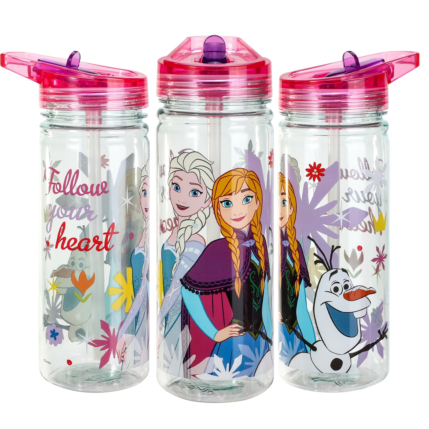 Disney Frozen 580ml Water Bottle for Kids, School Drinks Bottle Made of Durable Ecozen BPA Free