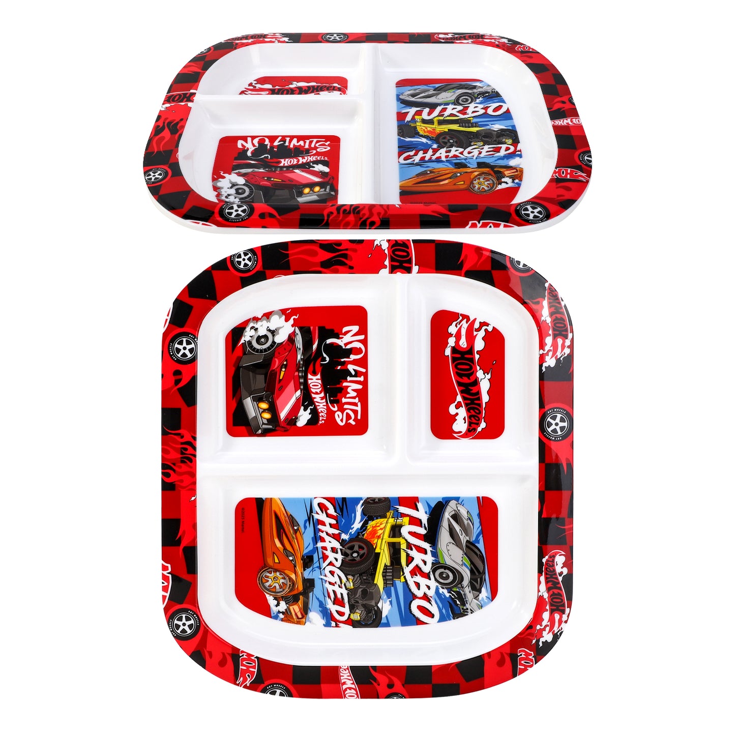 Hot Wheels 3 Section Childrens Divided Breakfast Lunch Dinner Plate