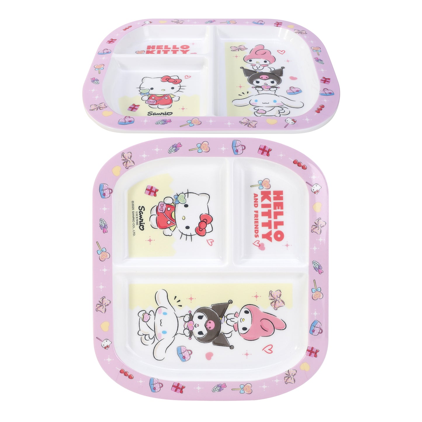 Hello Kitty & Friends 3 Section Childrens Divided Breakfast Lunch Dinner Plate