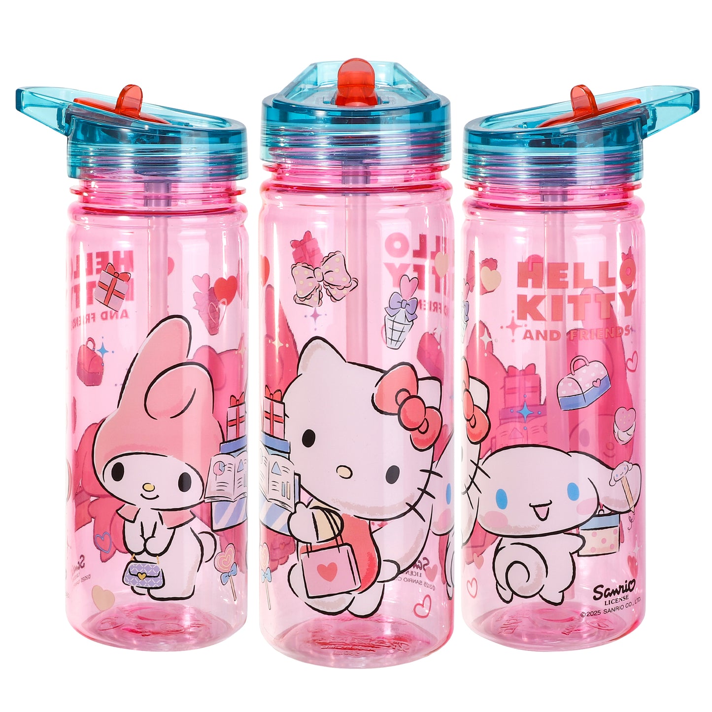 Hello Kitty & Friends 580ml Water Bottle for Kids, School Drinks Bottle Made of Durable Ecozen BPA Free