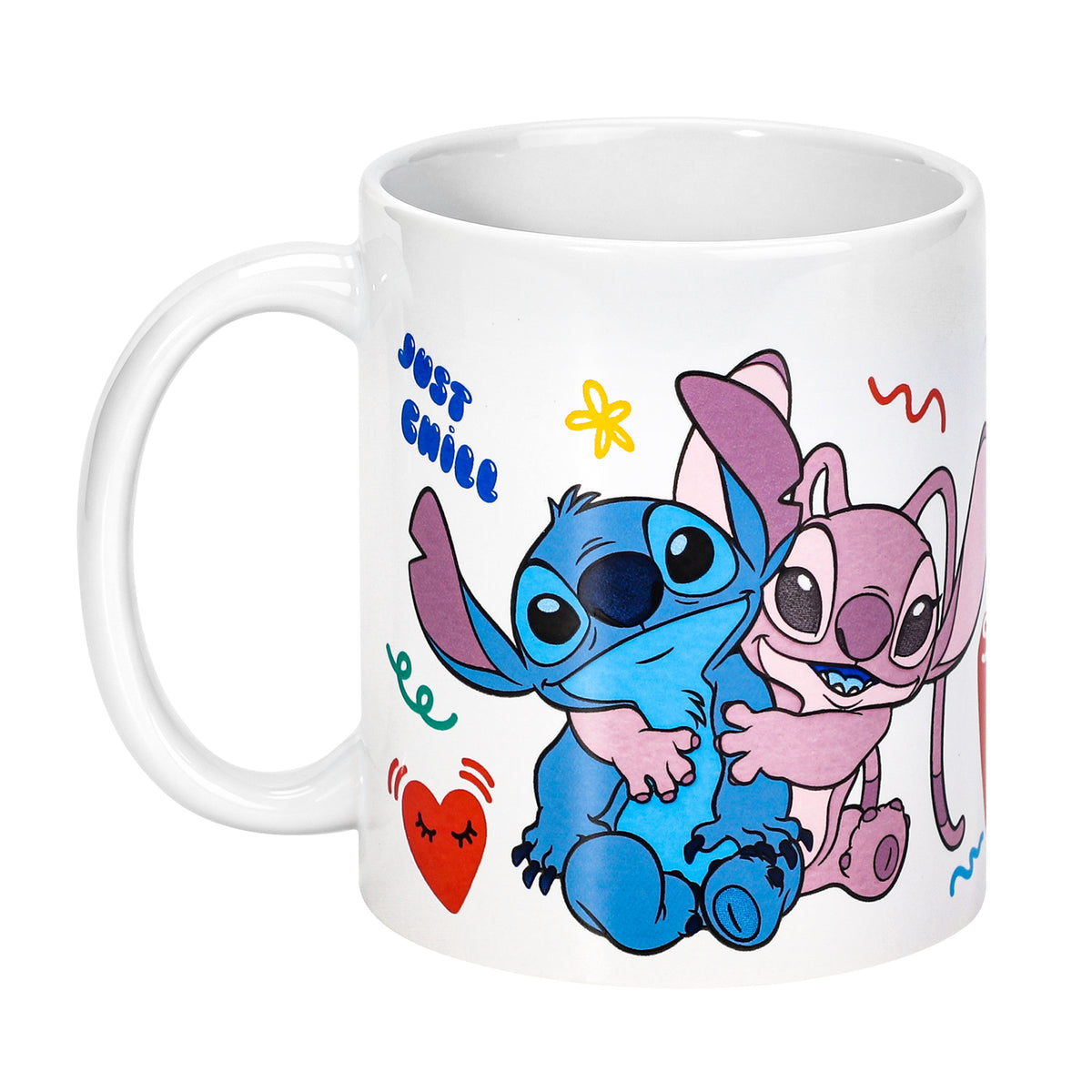 Disney Stitch & Angel 11oz Ceramic Mug – Just Chill 325mlCoffee Cup, Dishwasher & Microwave Safe, Officially Licensed Gift for Kids & Adults