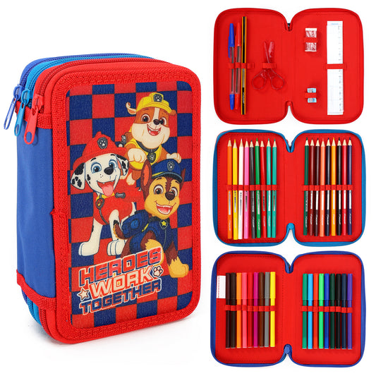Paw Patrol 3 Tier Large Pencil Case School Supplies Pens Pencils Sets
