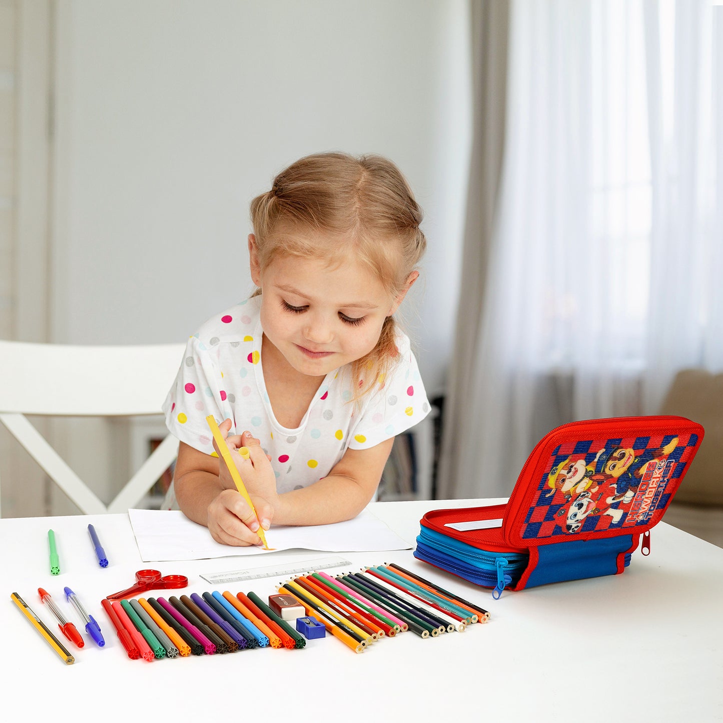 Paw Patrol 3 Tier Large Pencil Case School Supplies Pens Pencils Sets