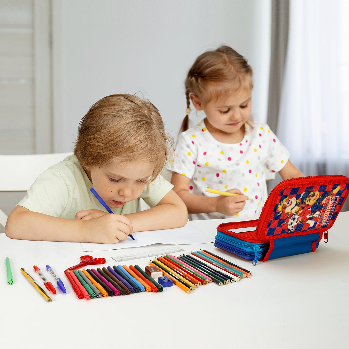 Paw Patrol 3 Tier Large Pencil Case School Supplies Pens Pencils Sets