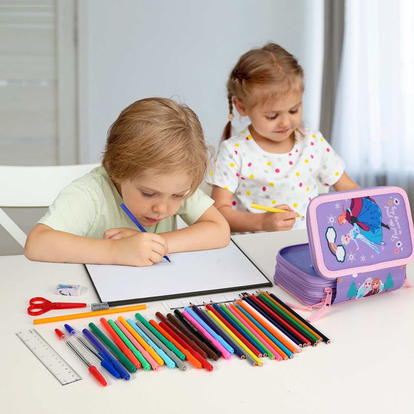 Disney Frozen 3 Tier Large Pencil Case School Supplies Pens Pencils Sets