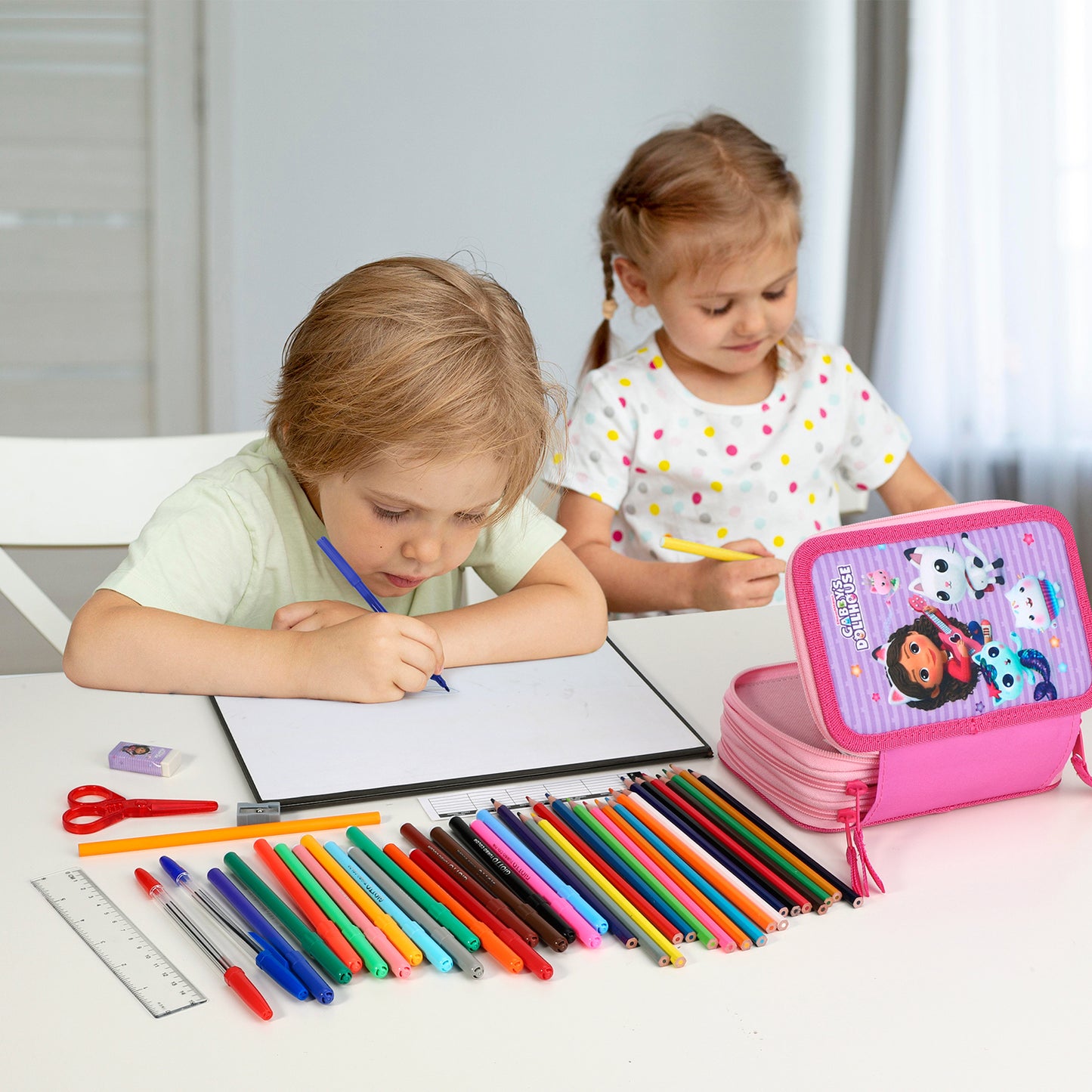 Gabby's Dollhouse 3 Tier Large Pencil Case School Supplies Pens Pencils Sets