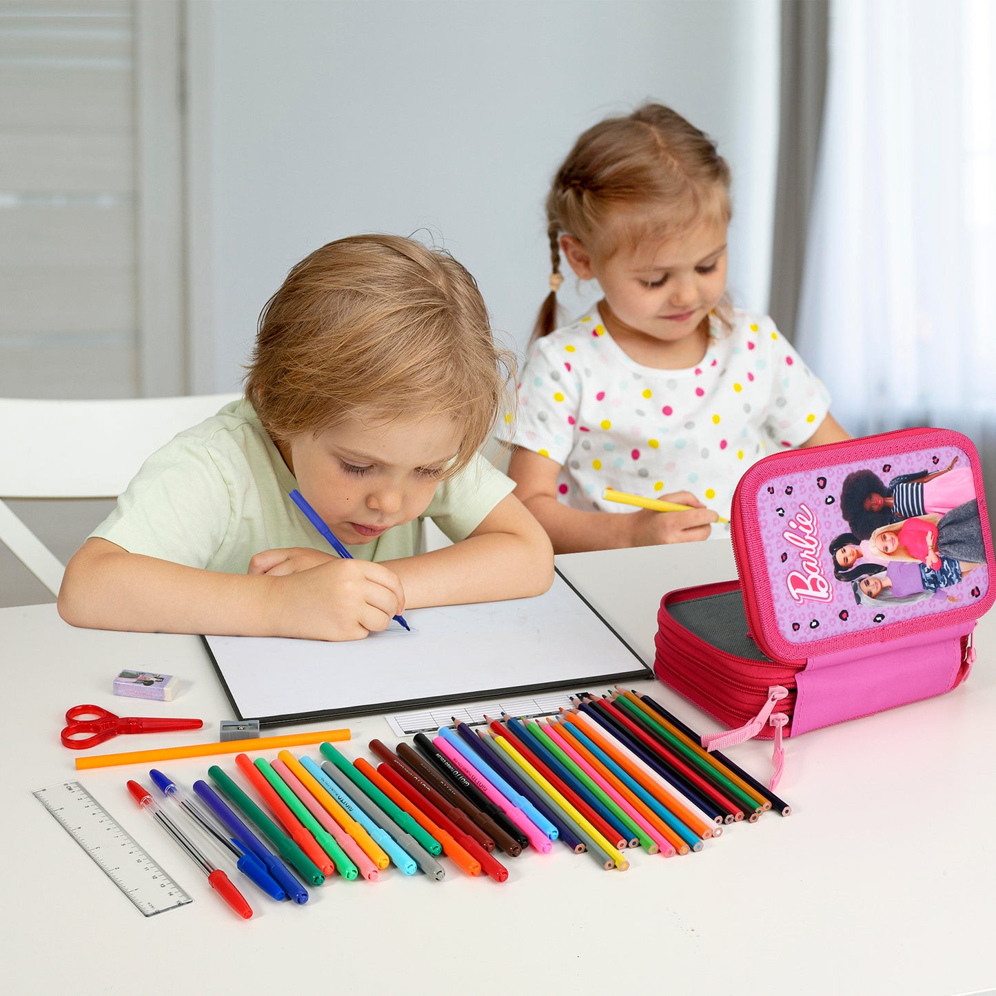 Barbie 3 Tier Large Pencil Case School Supplies Pens Pencils Sets