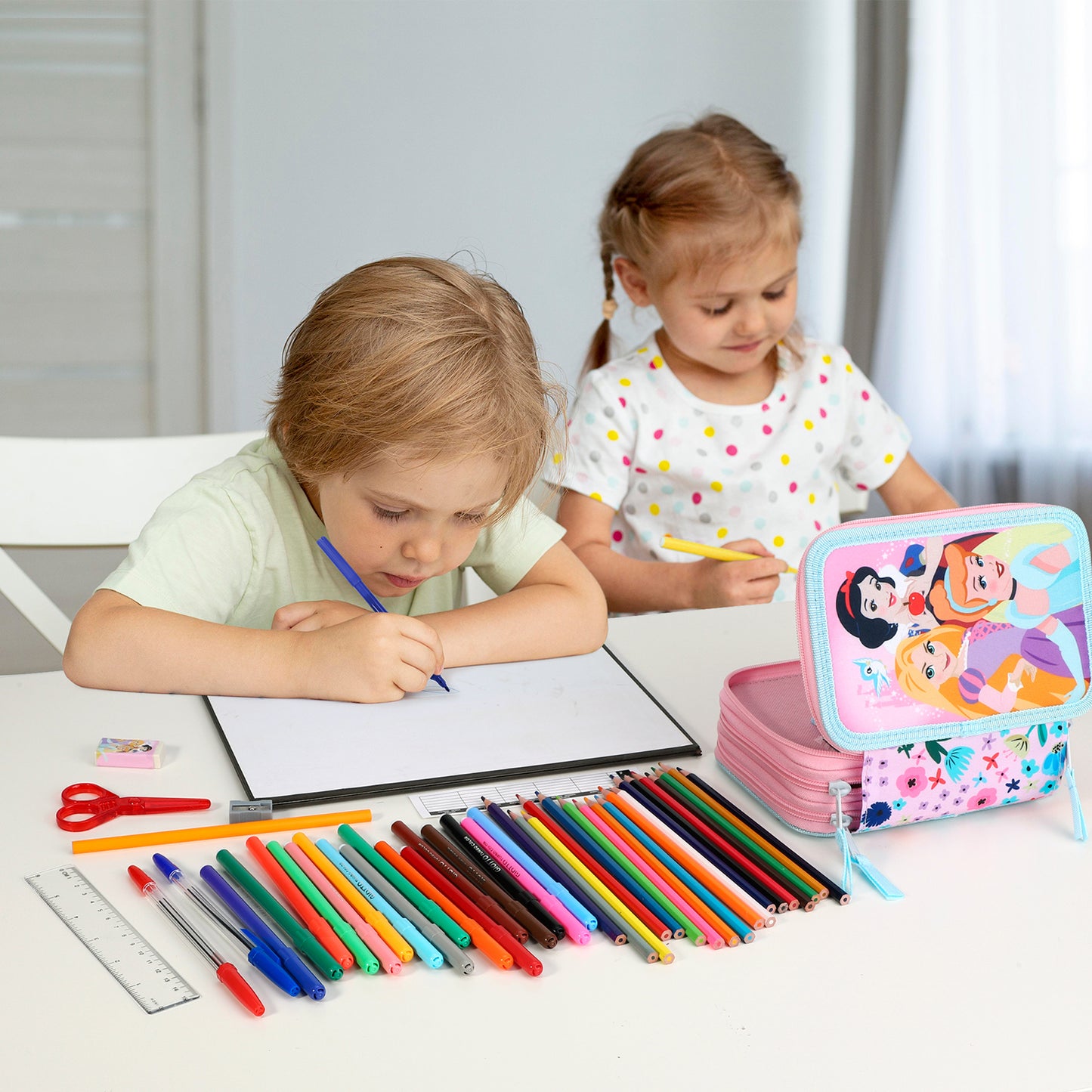 Disney Princess 3 Tier Large Pencil Case School Supplies Pens Pencils Sets