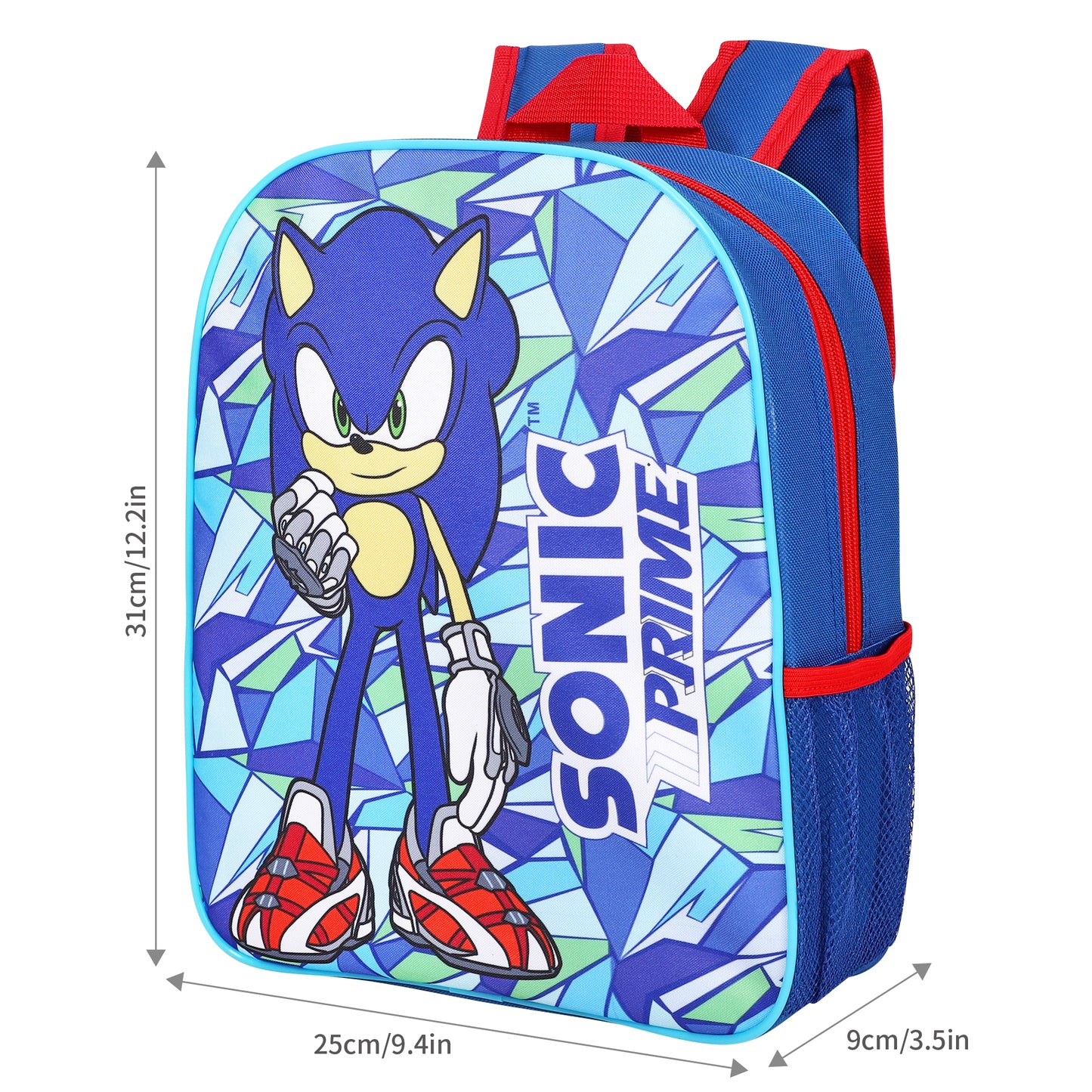 Sonic the Hedgehog Childrens Backpack Bag Boys Girls with side mesh pocket