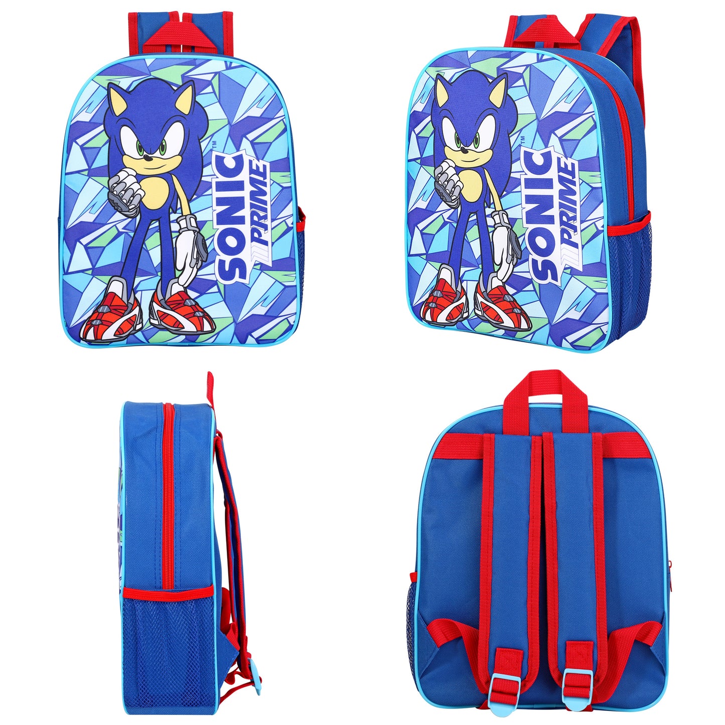 Sonic the Hedgehog Childrens Backpack Bag Boys Girls with side mesh pocket