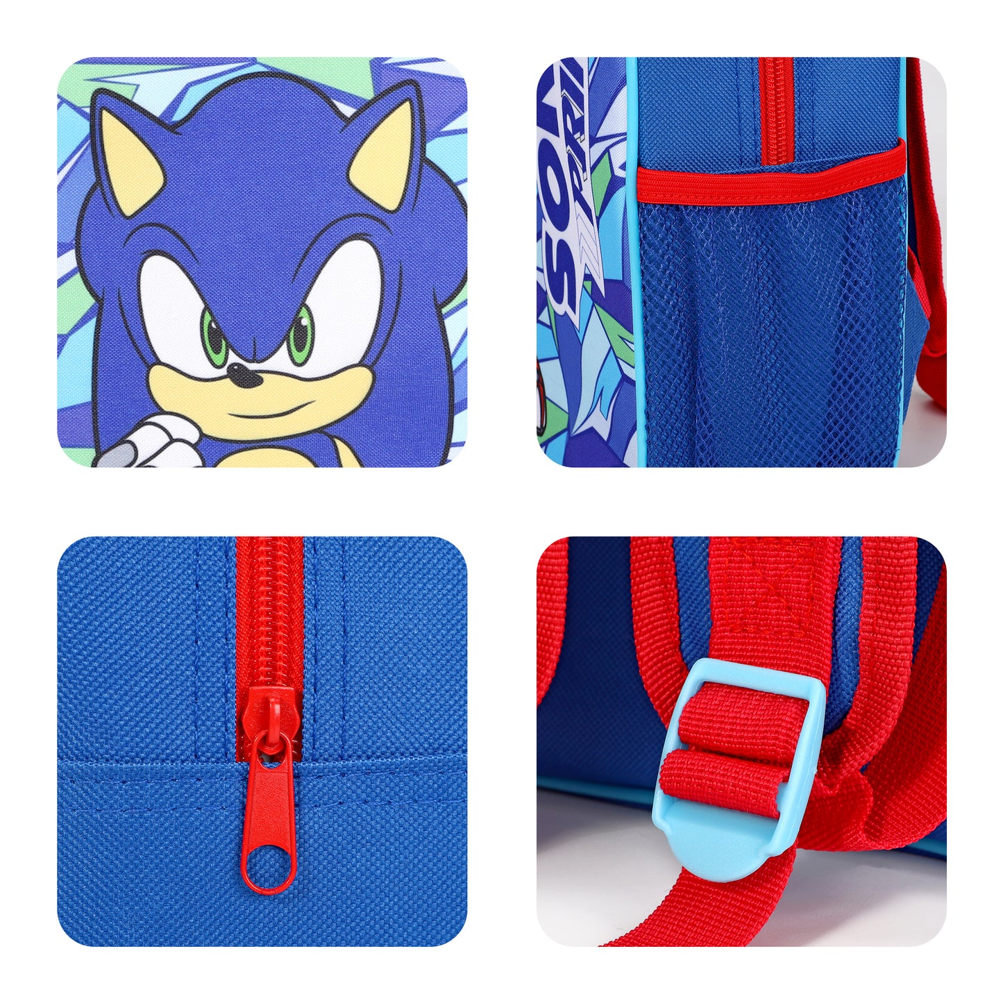 Sonic the Hedgehog Childrens Backpack Bag Boys Girls with side mesh pocket