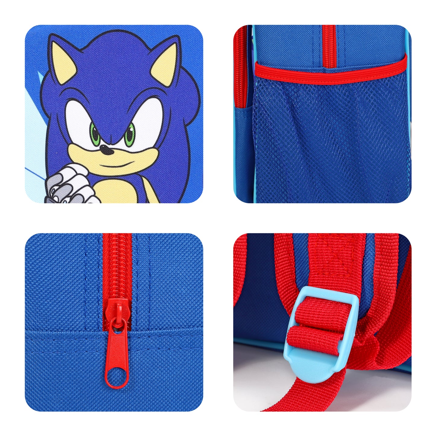 Sonic the Hedgehog Childrens Backpack Bag Boys Girls with side mesh pocket