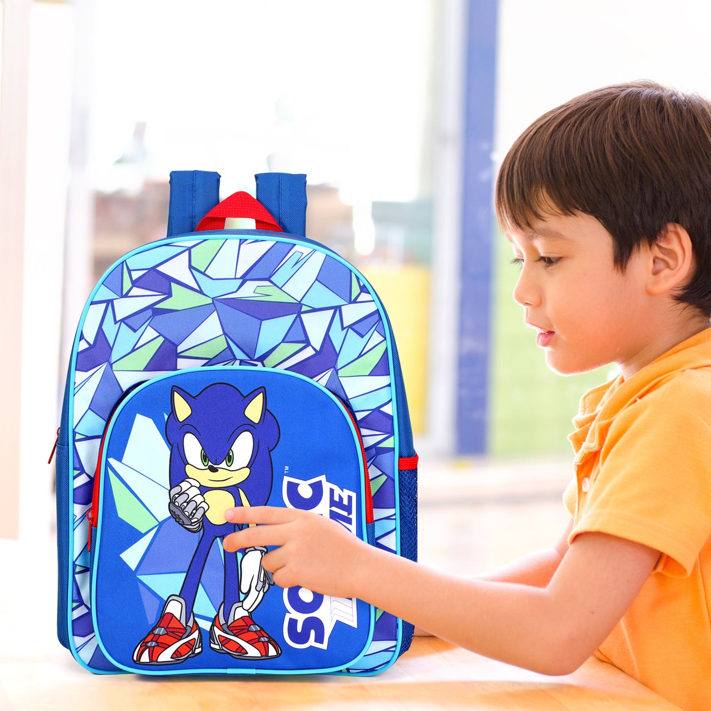 Sonic the Hedgehog Childrens Backpack Bag Boys Girls with side mesh pocket