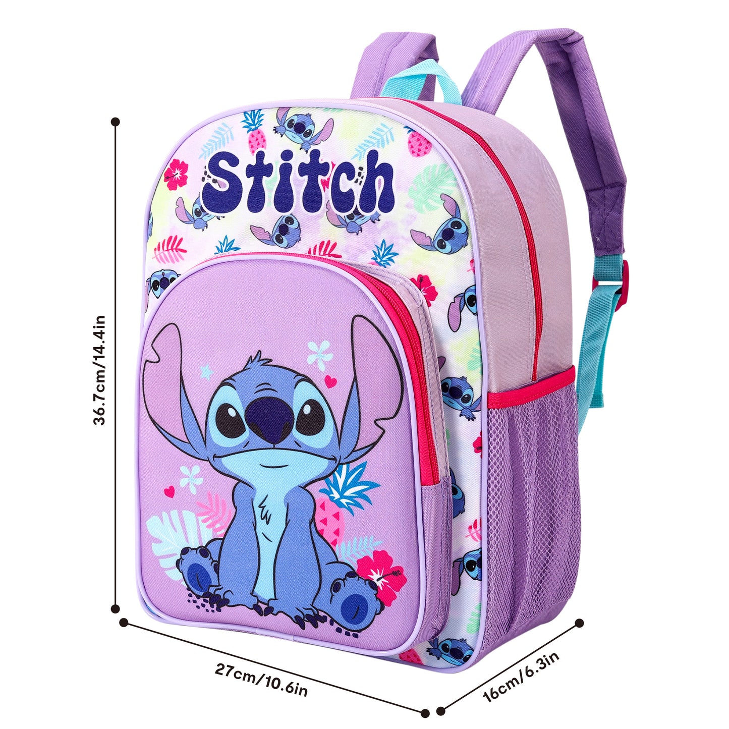 Stitch Childrens Backpack Bag Boys Girls with side mesh pocket