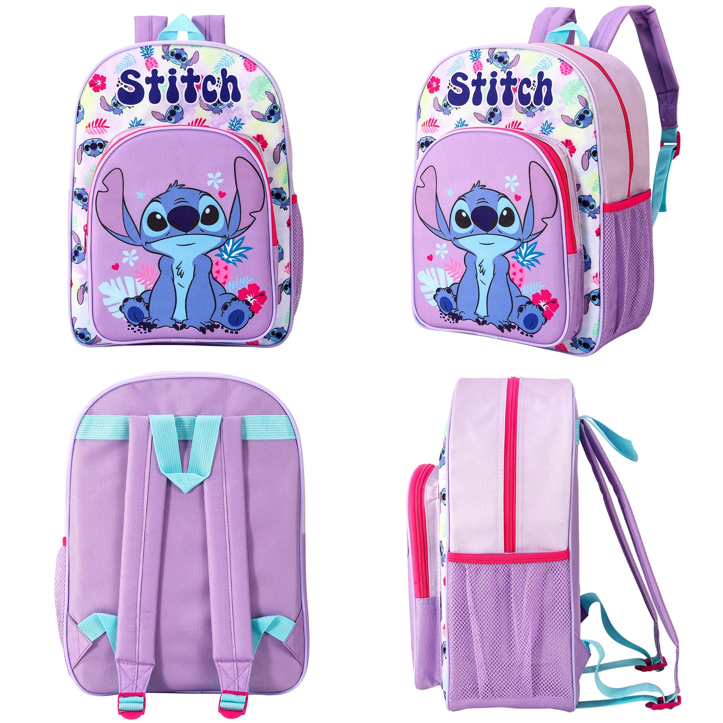 Stitch Childrens Backpack Bag Boys Girls with side mesh pocket