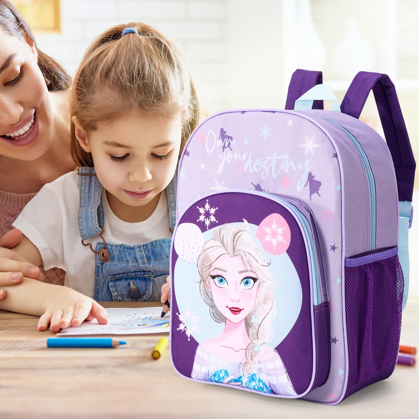 Disney Frozen Childrens Backpack Bag Boys Girls with side mesh pocket